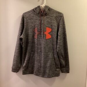 UNDER Armour Men’s Medium hooded sweatshirt loose fit cold gear gray bla…